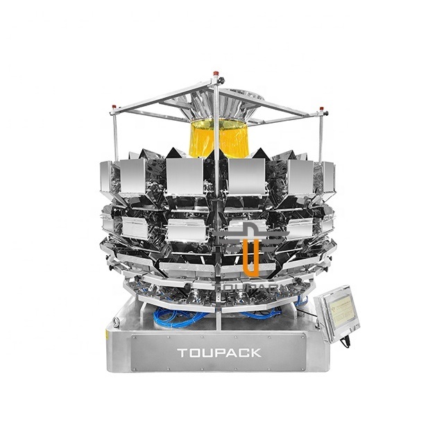 Высокоскоростное автоматическое оборудование для упаковки салата в пакеты для 14-головочного мультиголовочного весового дозатора, машина для упаковки сухофруктов