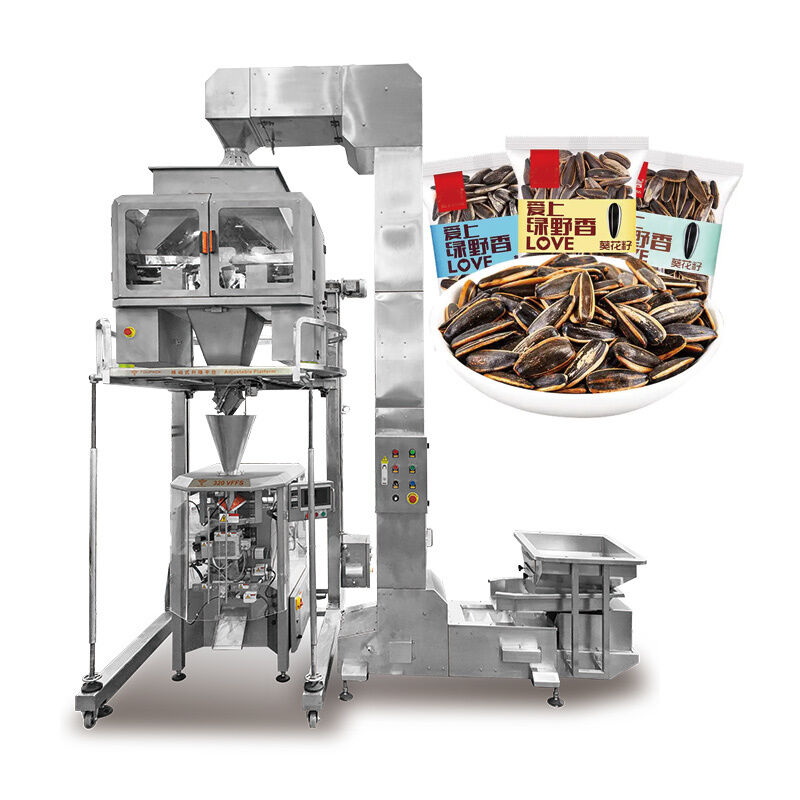Automatic 4 Head Linear Weigher Packing Machine 500g 1kg 2kg Food Grade Gluing Labeling Foil Paper For Beans Pellets Sugar