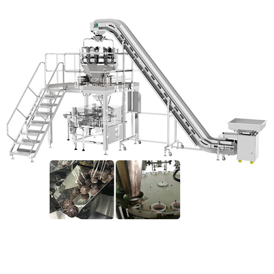 Завалка чашки шоколада закуски частицы главного Multihead Weigher 20 блочная форменная и герметизируя машина