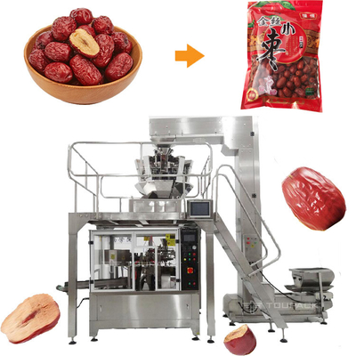 Машина для упаковки предварительно сделанных мешков Red Jujube Скорость 16-60 мешков / мин.