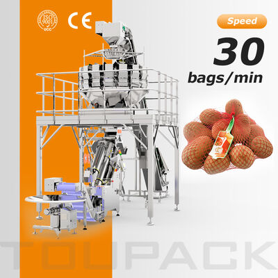 Automatic Onion Mesh Bag Packing Machine with Clipper and Labeling System